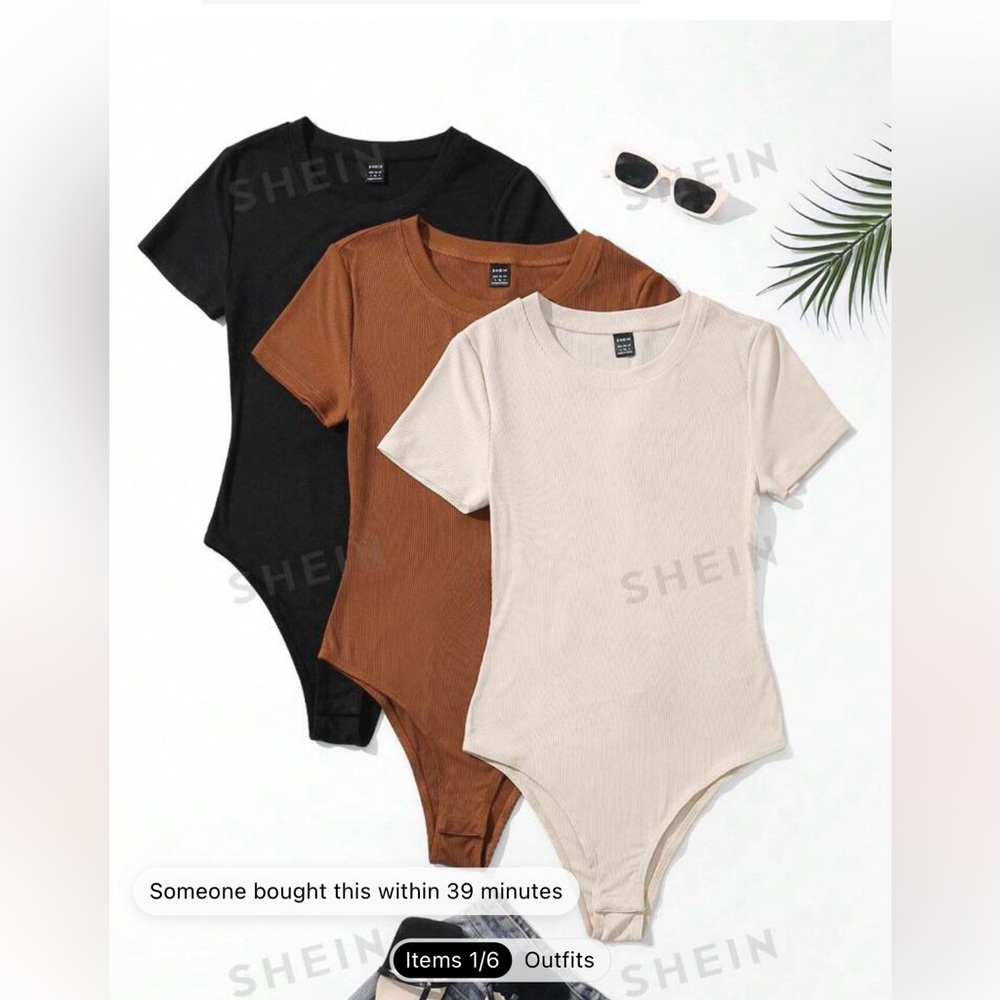 3 Body Suits from SHEIN, size XS
